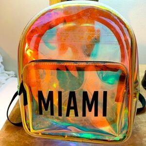 Victoria’s Secret 
PINK iridescent/Holographic 
“Miami” mini Backpack